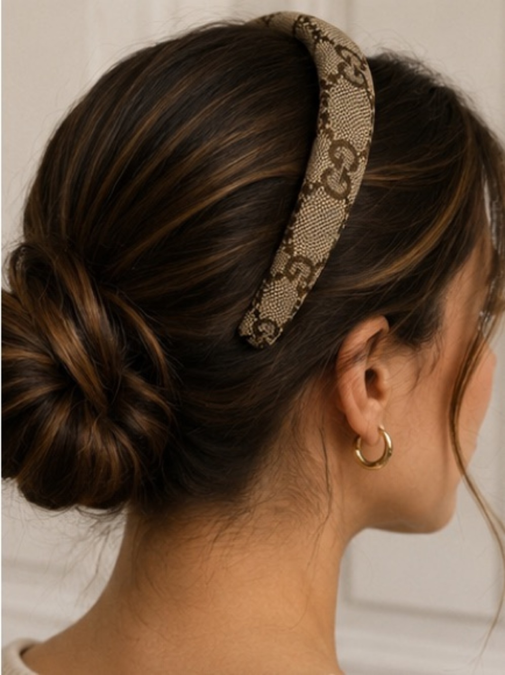 Designer Inspired Jacquared Padded Monogram Padded Headband